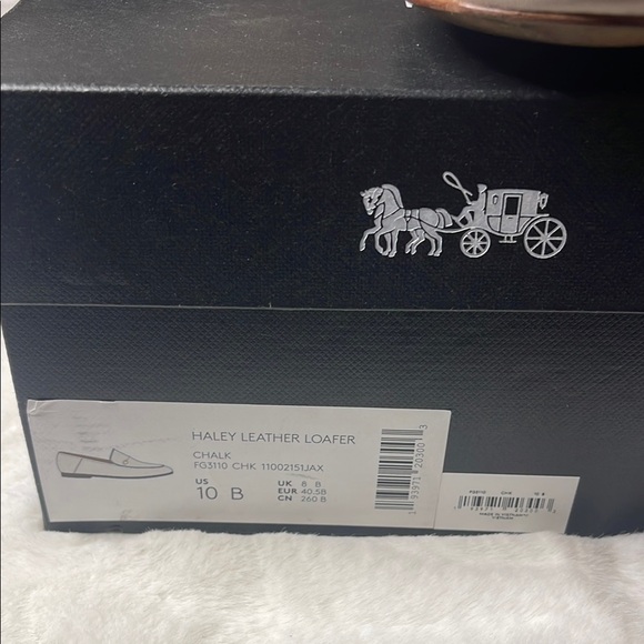 Coach Haley Chalk Leather Loafers with Gold Accent 10 - Picture 2 of 11